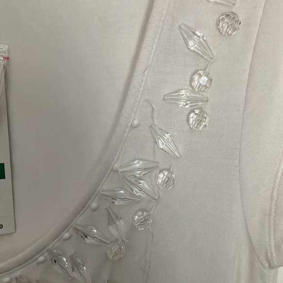 NWT Rampage Shoet Sleeve White top Size L - Picture 3 of 5